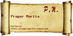 Prager Marita névjegykártya